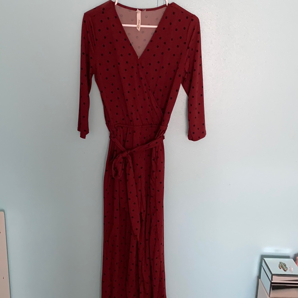 Red black dots  jumpsuit